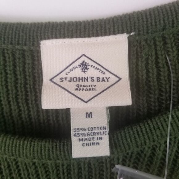 NWT. St John's Bay Army Green Long Sleeve Sweater - Picture 10 of 10